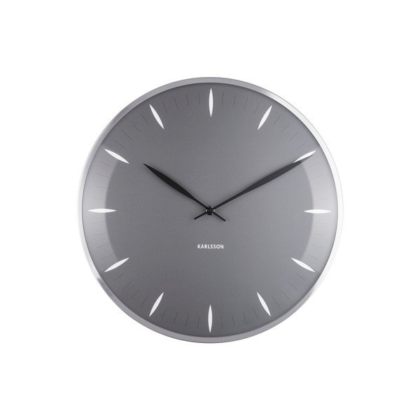 Szary szklany zegar ścienny Karlsson Leaf, ø 40 cm-image-3