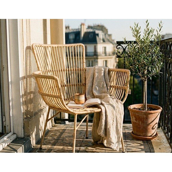 Rattanowy fotel ogrodowy w naturalnym kolorze – Ego Dekor-image-1