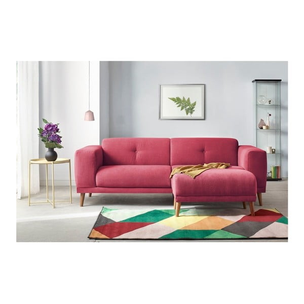 (II. jakość) Czerwona sofa z podnóżkiem Bobochic Paris Luna-image-4
