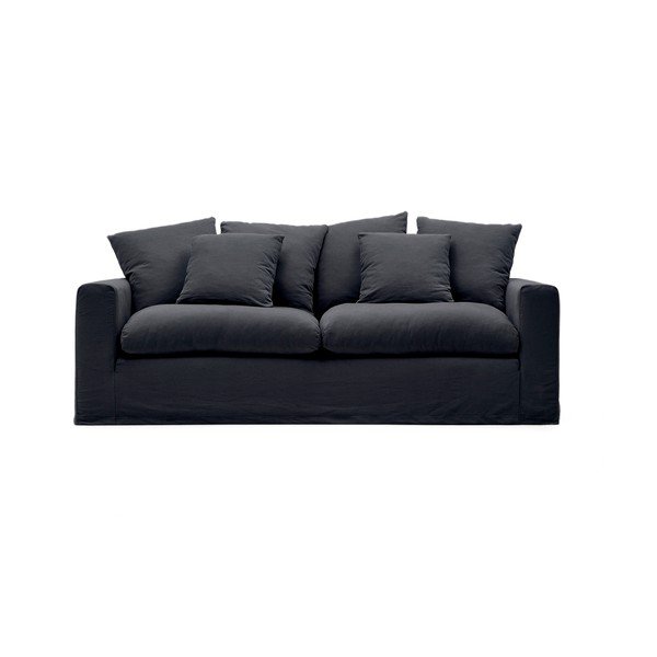 Antracytowa lniana sofa 240 cm Nora – Kave Home