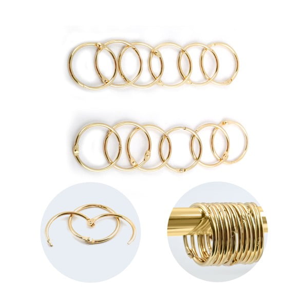 Kółka do zasłony prysznicowej w kolorze matowego złota zestaw 12 szt. Ringo Small – Spirella-image-4