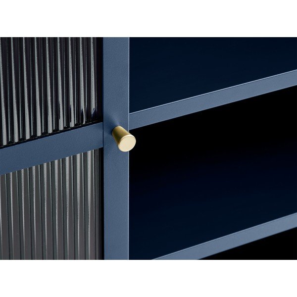 Niebieskia metalowa witryna Unique Furniture Bronco, wys. 140 cm-image-1