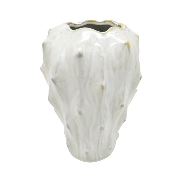 Ceramiczny wazon w kolorze kości słoniowej PT LIVING Flora, wys. 23,5 cm