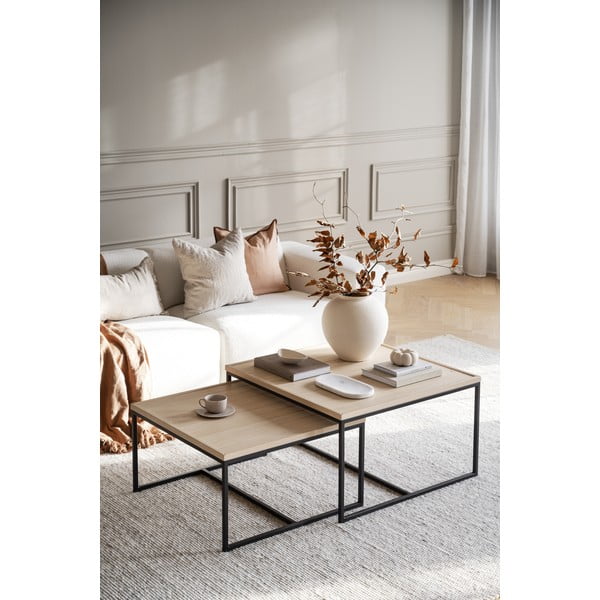 Stolik z blatem z drewna dębowego ø 80 cm Deerfield – Rowico-image-1