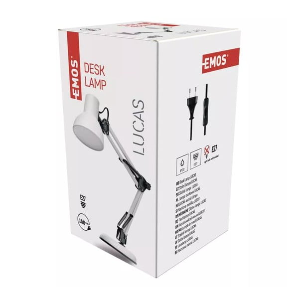 Biała lampa stołowa (wys. 48 cm) Lucas – EMOS-image-1