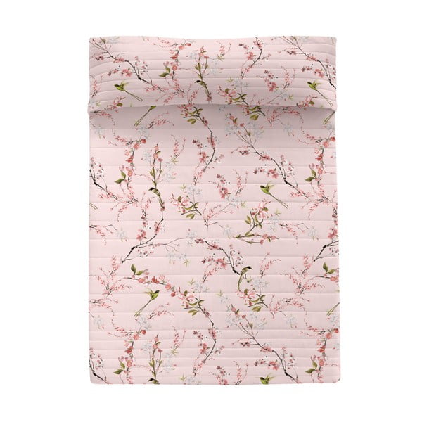 Różowa bawełniana narzuta pikowana 240x260 cm Chinoiserie – Happy Friday