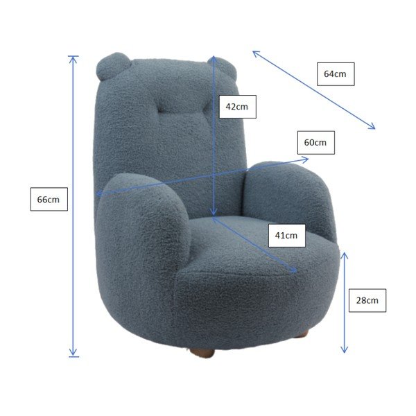 Beżowy fotel dziecięcy z materiału bouclé Rocky – Vipack-image-3