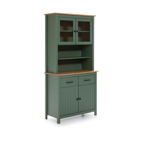Zielona witryna z litego drewna sosnowego 90x180 cm Miranda – Marckeric-image-2
