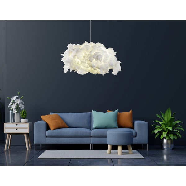 Biała lampa wisząca z tekstylnym kloszem Serenity – Opviq lights-image-1