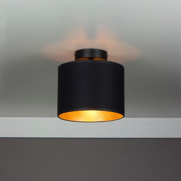 Czarna lampa sufitowa z detalem w kolorze złota Sotto Luce MIKA Elementar XS CP, ⌀ 20 cm-image-1