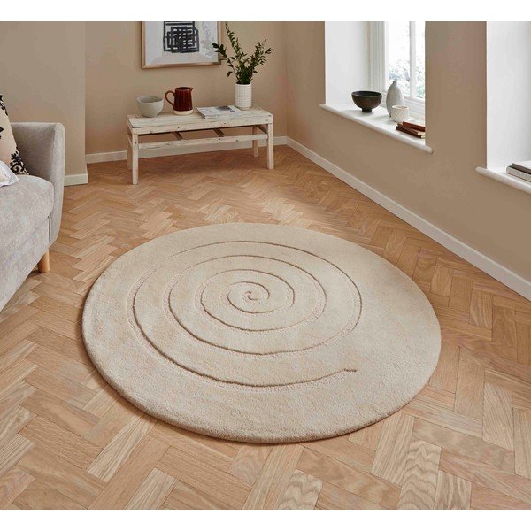 Kremowy wełniany dywan Think Rugs Spiral, ⌀ 180 cm-image-1