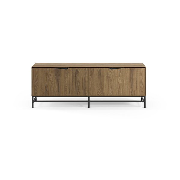 Czarna/w naturalnym kolorze szafka pod TV w dekorze dębu 150x61x35 cm Aiden – Marckeric