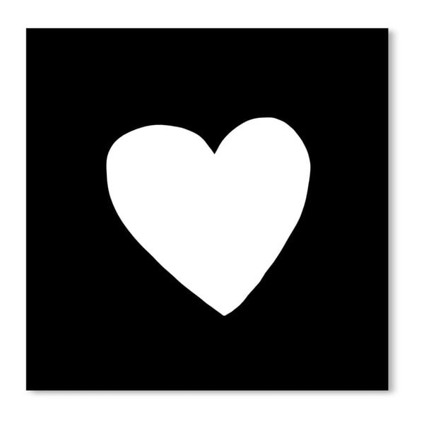 Czarny plakat Americanflat Big Heart, 30x30 cm