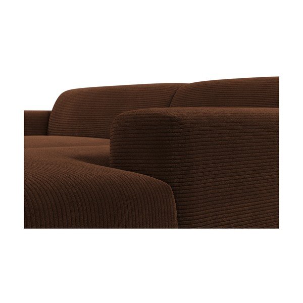 Brązowy sztruksowy narożnik Marie Claire Home Karen, 250 cm, prawostronny-image-1