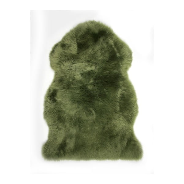 Zielony, wełniany dywan z owczej skóry Auskin Laren, 95x60 cm