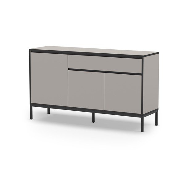 Szarobeżowa niska komoda 140x80 cm Lorenza – Marckeric-image-2