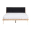 Czarne/naturalne łóżko dwuosobowe z litego drewna dębowego 180x200 cm Fawn – Gazzda