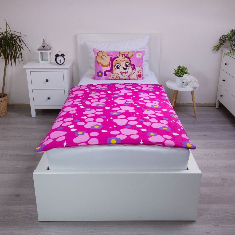 Różowa bawełniana pościel dziecięca do łóżeczka 100x135 cm Paw Patrol "Pawsome friendships grow" – Jerry Fabrics (zdjęcie 3)