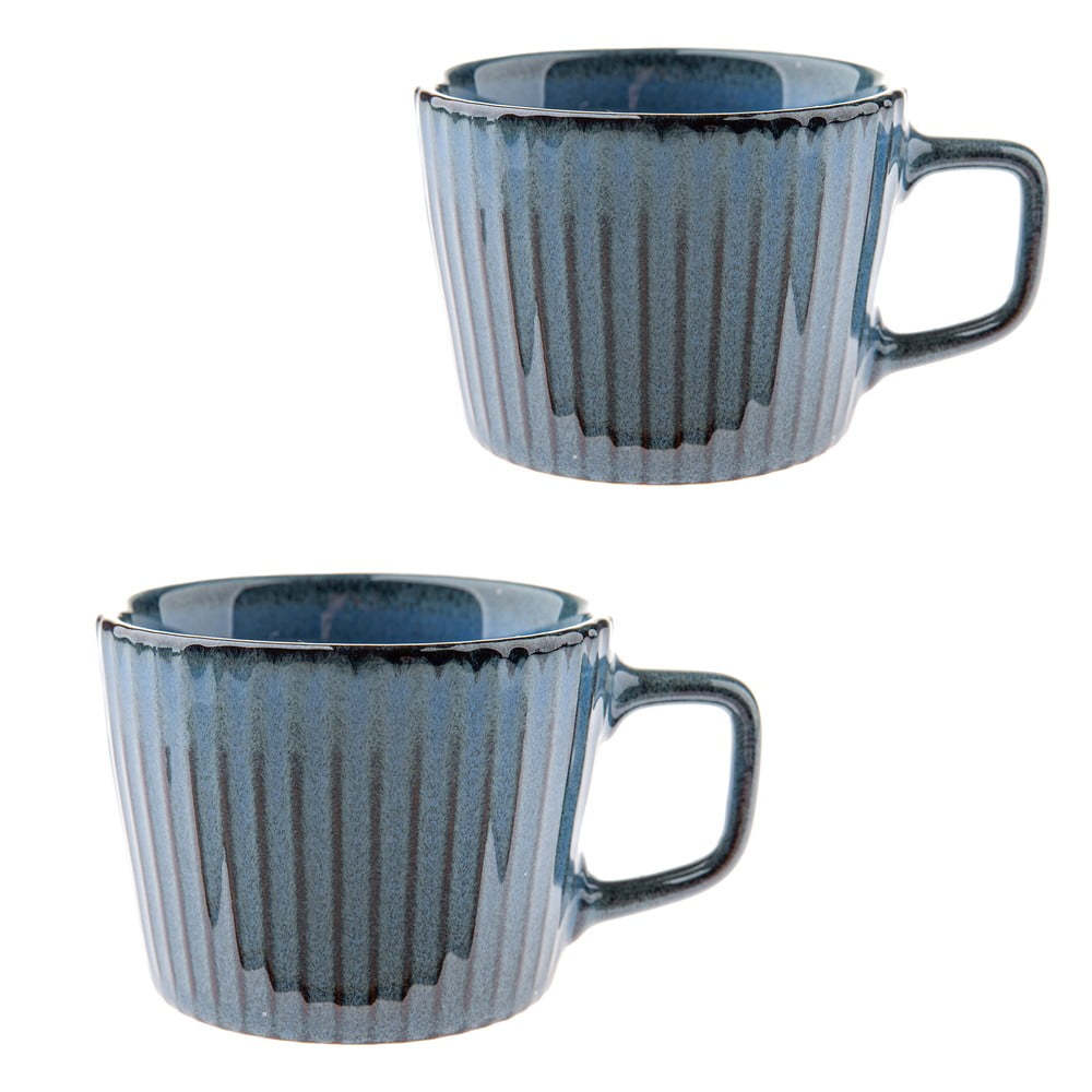 Niebieskie kamionkowe kubki zestaw 2 szt. do cappuccino 190 ml Tone – Dakls