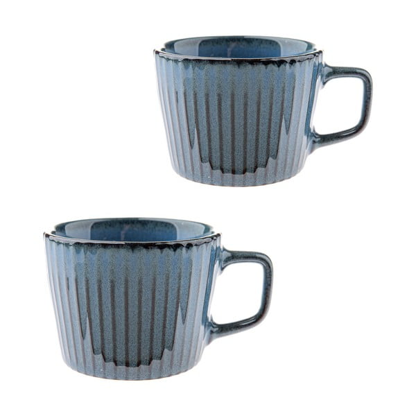 Niebieskie kamionkowe kubki zestaw 2 szt. do cappuccino 190 ml Tone – Dakls