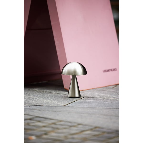 Ciemnoszara lampa stołowa LED ze ściemniaczem (wysokość 20 cm) Mush – Hübsch-image-4