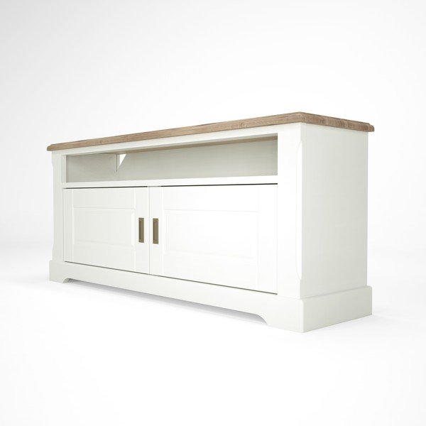 Biała szafka drewniana pod TV Artemob Campton-image-3