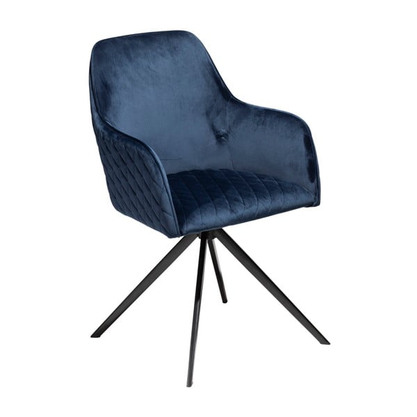 Ciemnoniebieskie krzesło z podłokietnikami DAN–FORM Denmark Twine Velvet