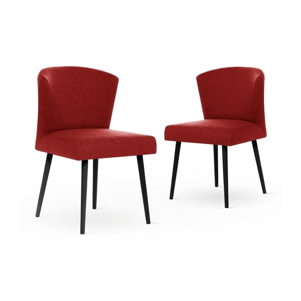 Zestaw 2 czerwonych krzeseł z czarnymi nogami My Pop Design Richter