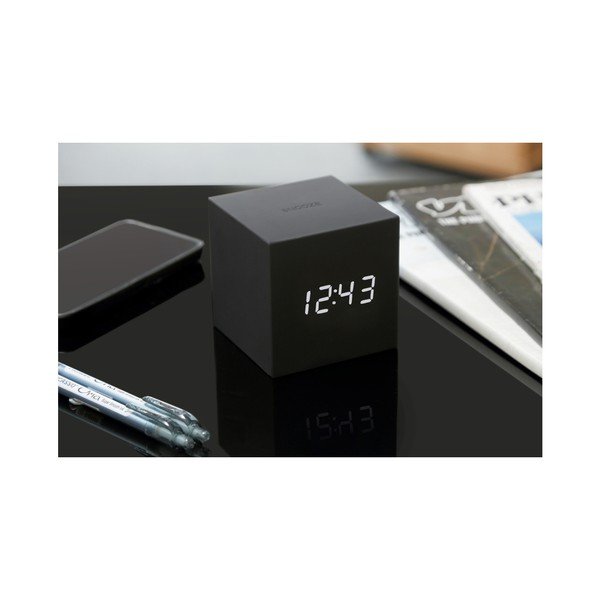 Czarny budzik LED Gingko Gravitry Cube-image-3