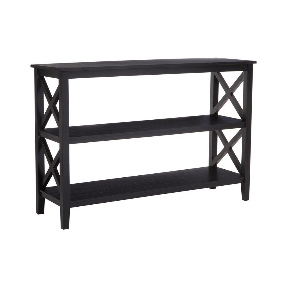 Czarny regał z litego drewna sosnowego 120x81x40 cm Heritage – Premier Housewares