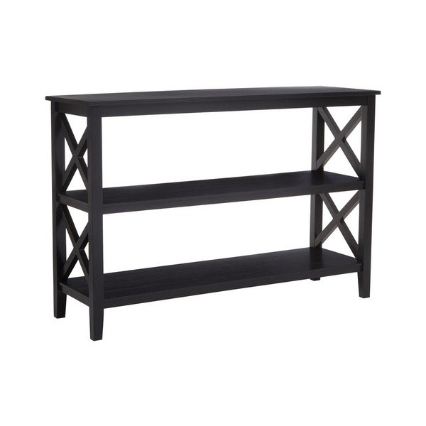 Czarny regał z litego drewna sosnowego 120x81x40 cm Heritage – Premier Housewares