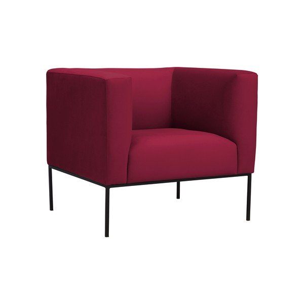 Czerwony fotel z metalowymi nogami Windsor & Co Sofas Neptune-image-1