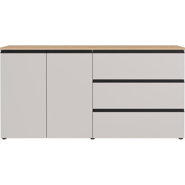 Szarobeżowa/w jasnym naturalnym kolorze komoda 180x91x41 cm Cormano – Germania-image-4