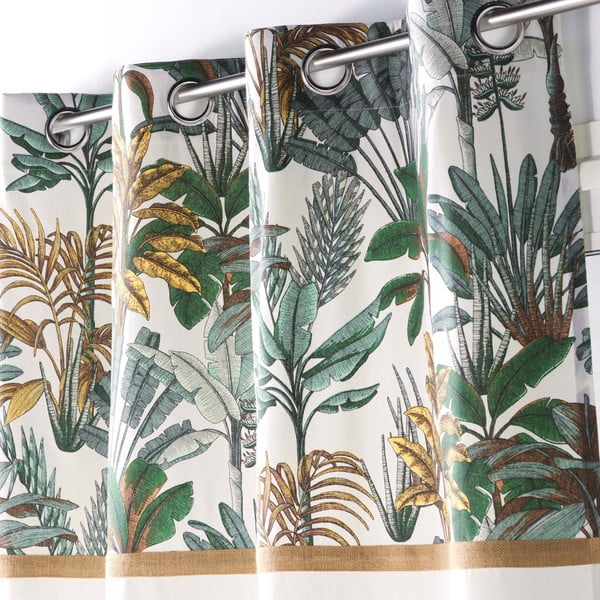 Zielono-kremowa zasłona 140x240 cm Balinesia – douceur d'intérieur-image-1