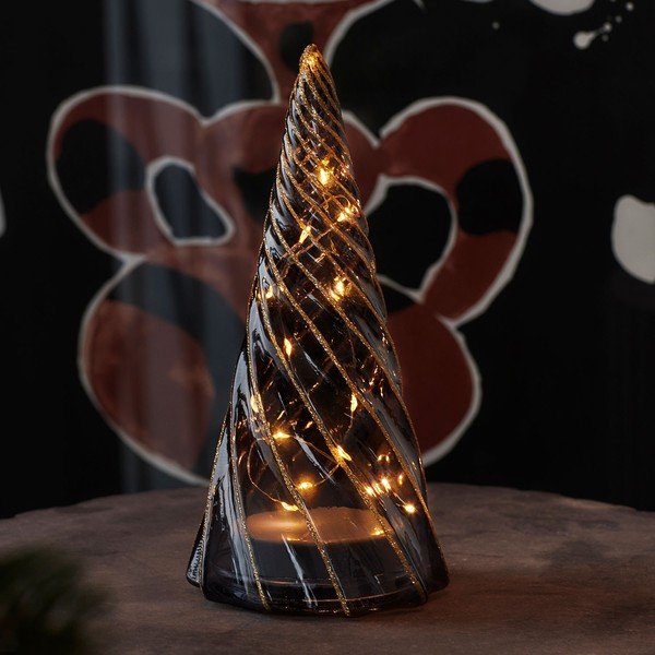 Czarna dekoracja świetlna na baterie ø 9,5 cm Vilma Tree – Sirius-image-1