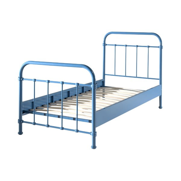 Niebieskie metalowe łóżko dziecięce Vipack New York, 90x200 cm-image-1