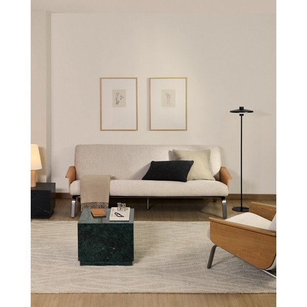 Beżowa sofa z tkaniny szenilowej 205 cm Amsen – Kave Home-image-1