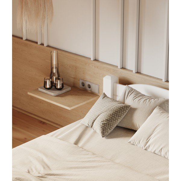 Białe łóżko jednoosobowe z litego drewna sosnowego 90x200 cm Liva – Olivia Living-image-4