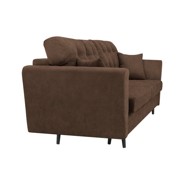 Brązowa 3-osobowa sofa rozkładana ze schowkiem Cosmopolitan Design Lyon-image-3