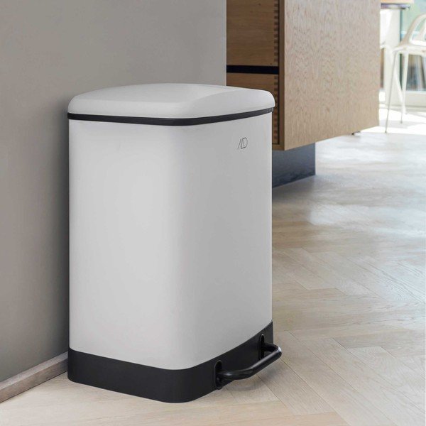 Biały metalowy kosz na śmieci z pedałem do segregacji odpadów 24 l Wonda – Mette Ditmer Denmark-image-1