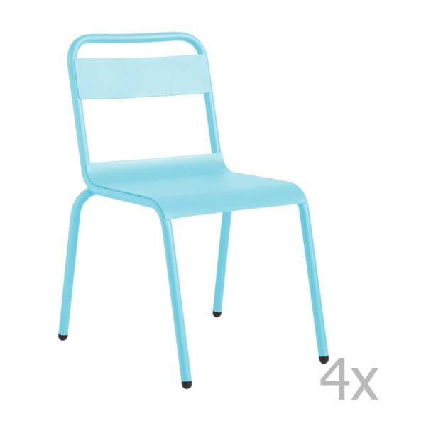 Zestaw 4 jasnoniebieskich krzeseł ogrodowych Isimar Biarritz