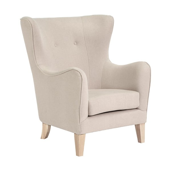 Kremowy fotel typu uszak Campo – House Nordic