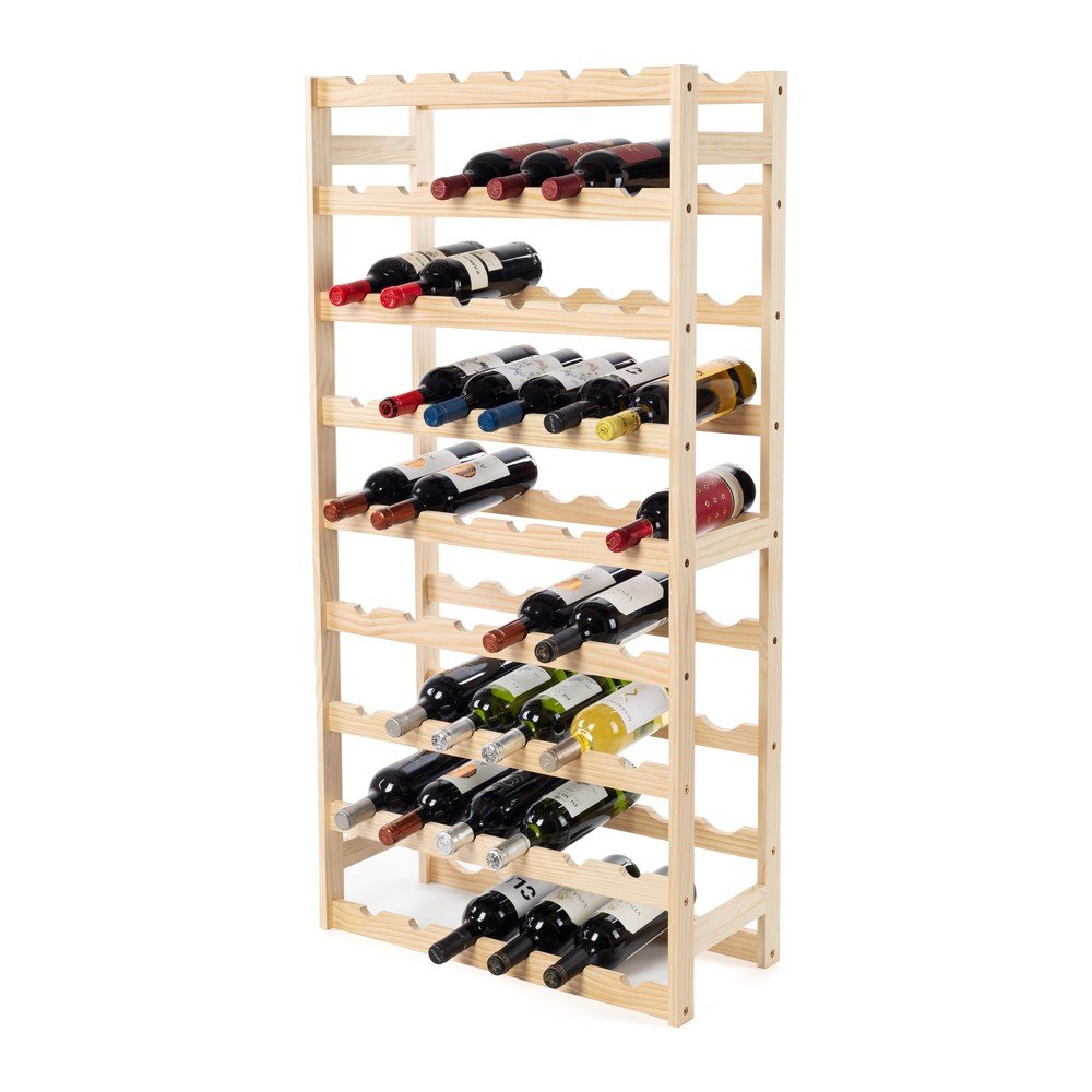 Regał na wino z litego drewna sosnowego w naturalnym kolorze liczba butelek 54 60x121x27 cm Luana – Compactor (zdjęcie 3)
