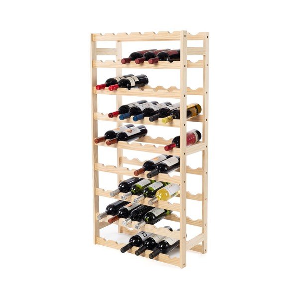 Regał na wino z litego drewna sosnowego w naturalnym kolorze liczba butelek 54 60x121x27 cm Luana – Compactor-image-2