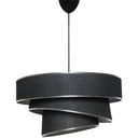 Lampa wisząca w czarno-srebrnym kolorze z tekstylnym kloszem ø 40 cm Couper – Opviq lights