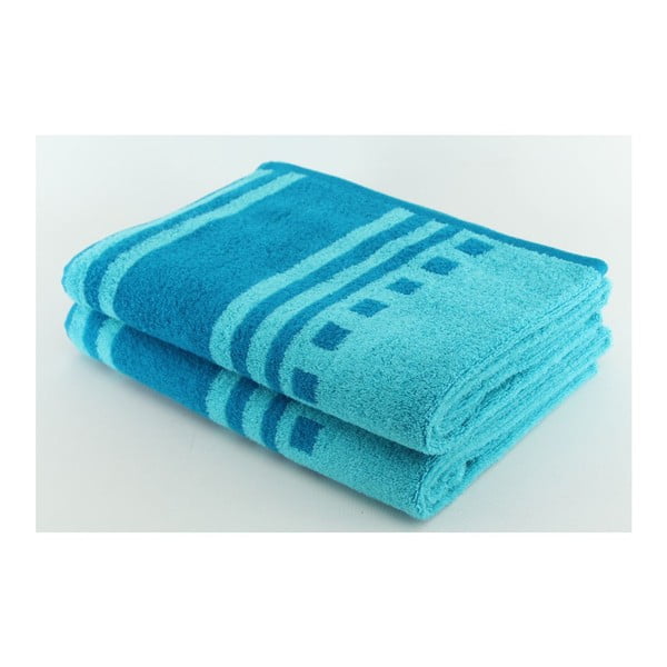 Komplet 2 ręczników Blue, 70x140 cm