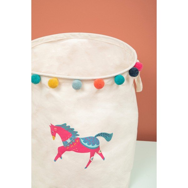 Biały tekstylny dziecięcy kosz na zabawki ø 38x48 cm Mimo Eclectic Horse – Premier Housewares-image-4