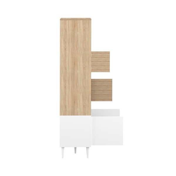 Biały regał w dekorze dębu 90x180 cm Horizon – TemaHome -image-4