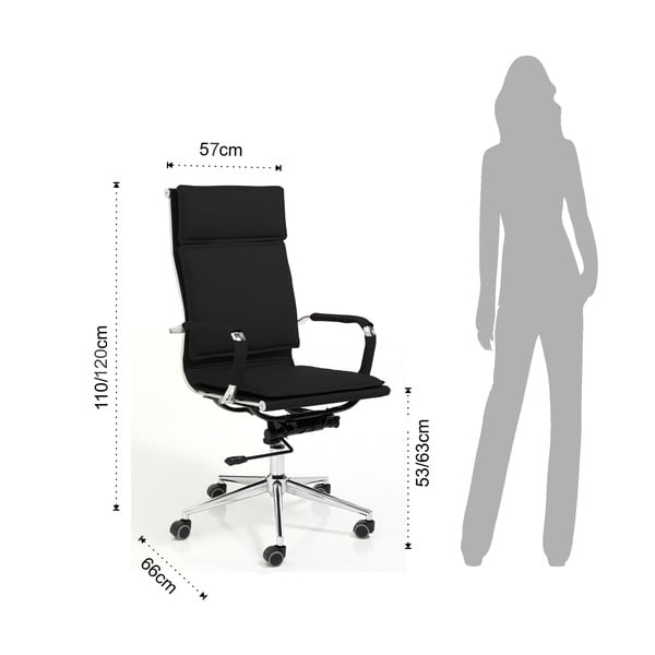 Czarne krzesło biurowe z imitacji skóry Premier – Tomasucci-image-4