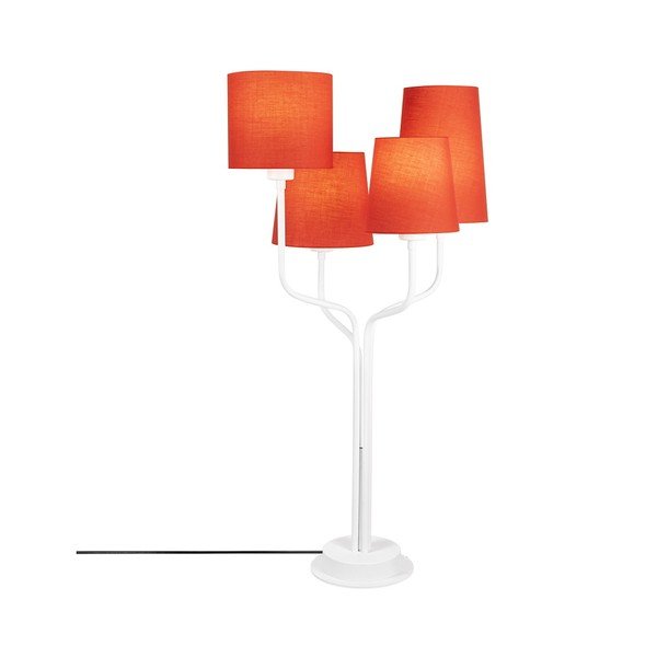 Biała metalowa lampa stołowa z czerwonymi kloszami Opviq lights Aposto-image-4